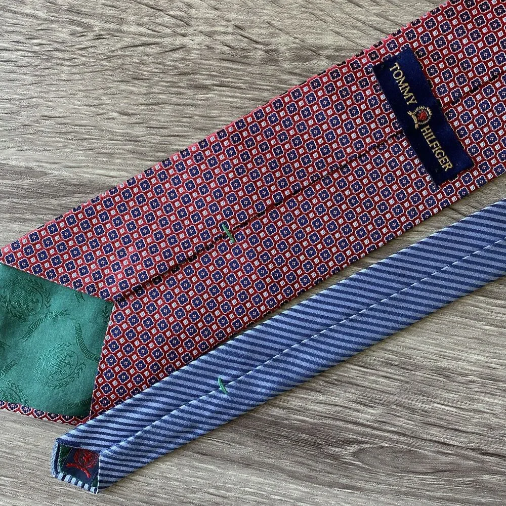Tommy Hilfiger Men's Necktie Silk Made in USA 4 x 58 Office Work Casual Dad Gift